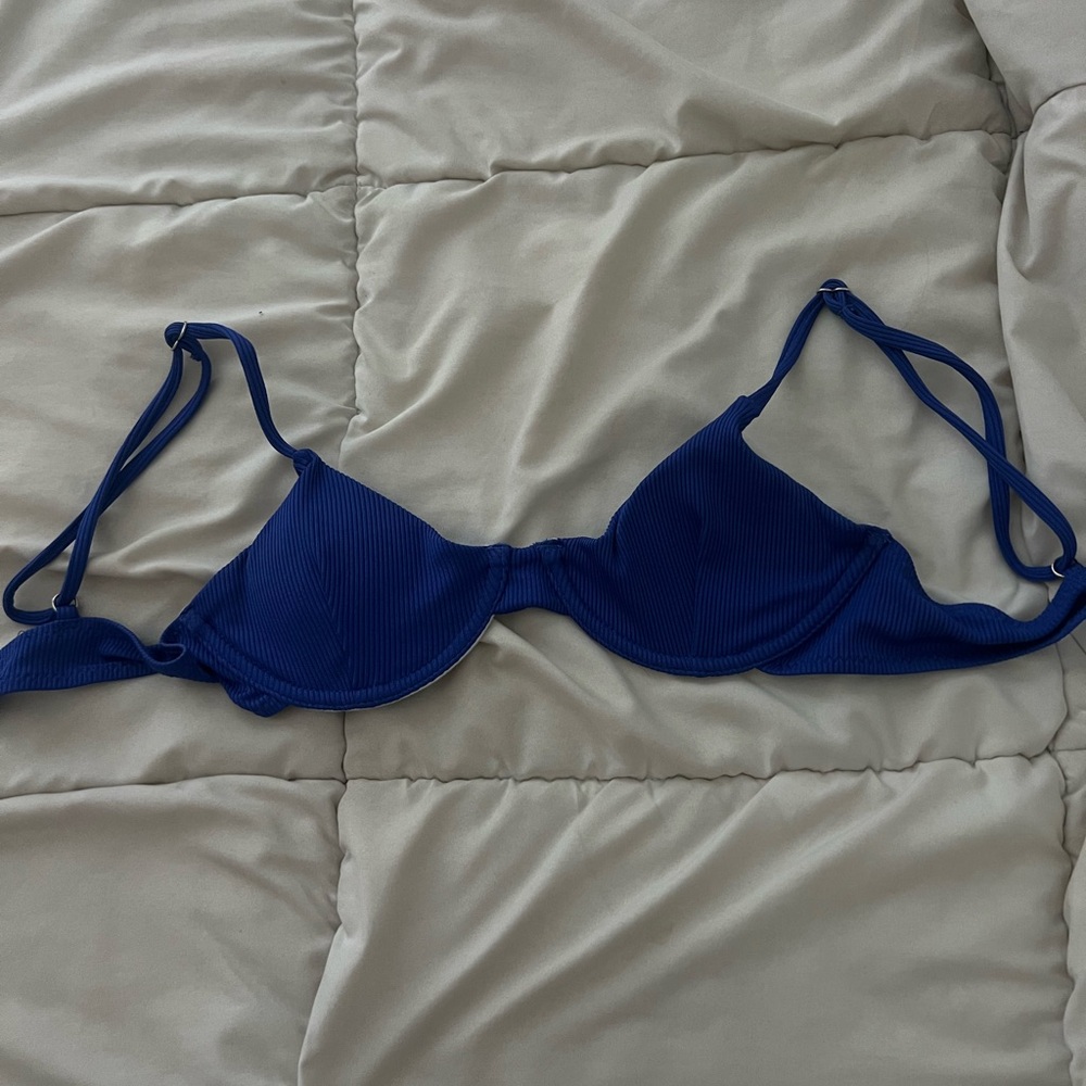 Blue Underwire Bikini Top